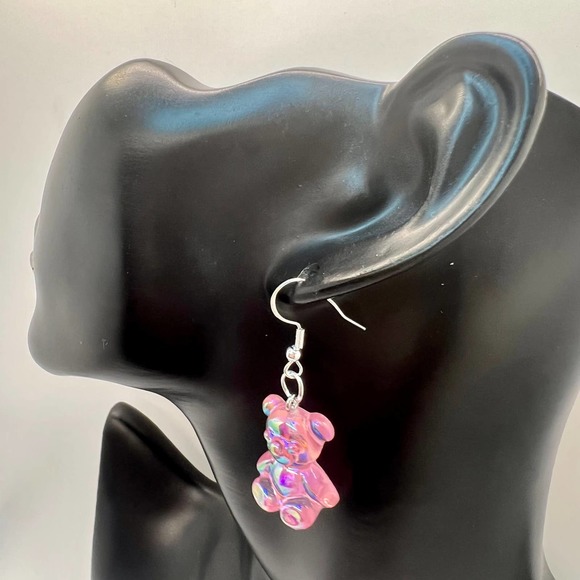 Gummy Bear Earrings - Metallic Earrings - Baby Shower Earrings - Gender Reveal - Picture 10 of 10